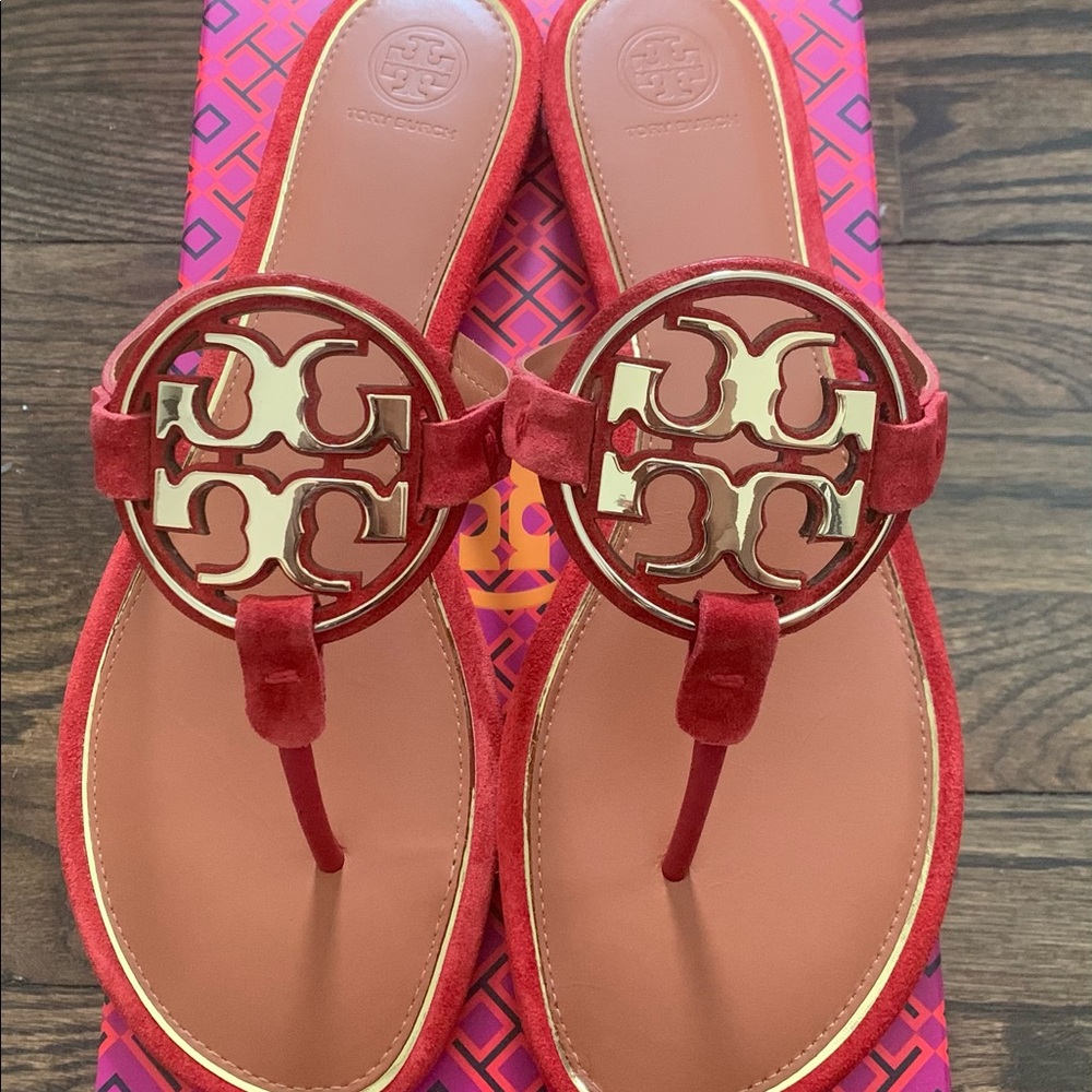 Authentic Tory Burch Metal Miller Suede